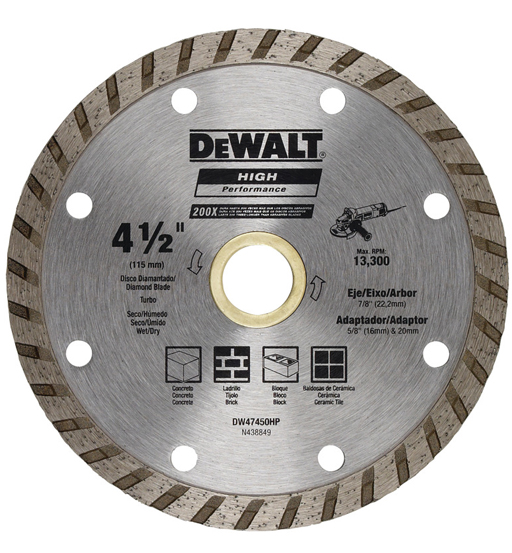 DEWALT DW47450HP TURBO RIM 115 X 7 X 22MM