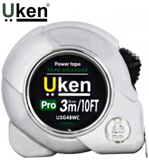 UKEN MEASURING TAPE 3 MTR (16MM) CHROME 