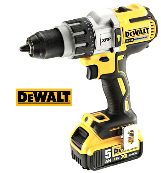 DEWALT 18V XR LI-ION 13MM BRUSHLESS PREMIUM HAMMER DRILL DRIVER 5.0AH BATTERY