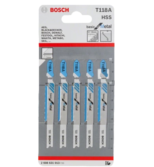 BOSCH T 118 A BASIC FOR METAL JIGSAW BLADE