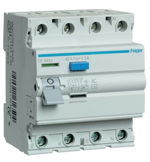 ELCB 40A 4P 300MA HAGER