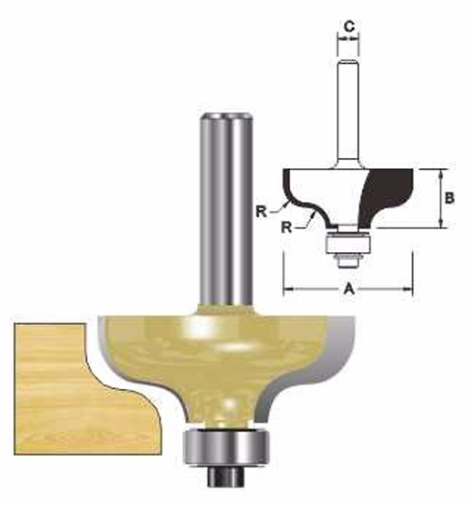 ARDEN ROUTER BIT ROMAN OGEE CUTTER 38.1X17.5X6MM