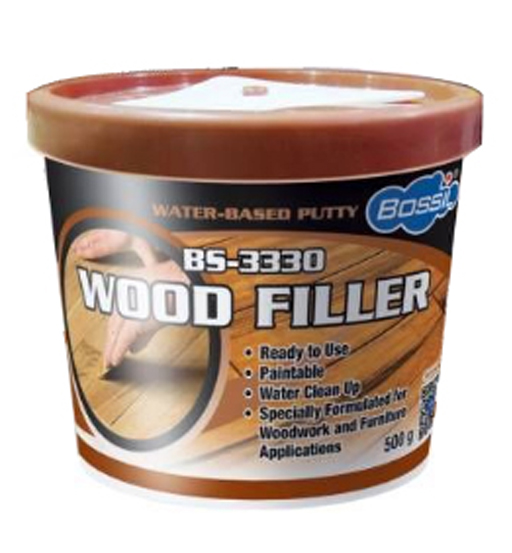 BOSSIL WOOD FILLER BROWN 500G         