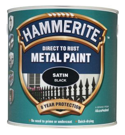 HAMMERITE METAL PAINT SATIN BLACK 750ML  