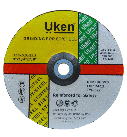UKEN GRINDING DISC S/STEEL 9(230X6.5)