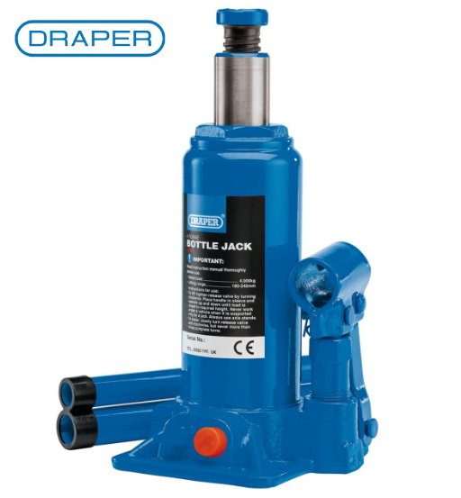 HYDRAULIC BOTTLE JACK 4 TONNE - DRAPER