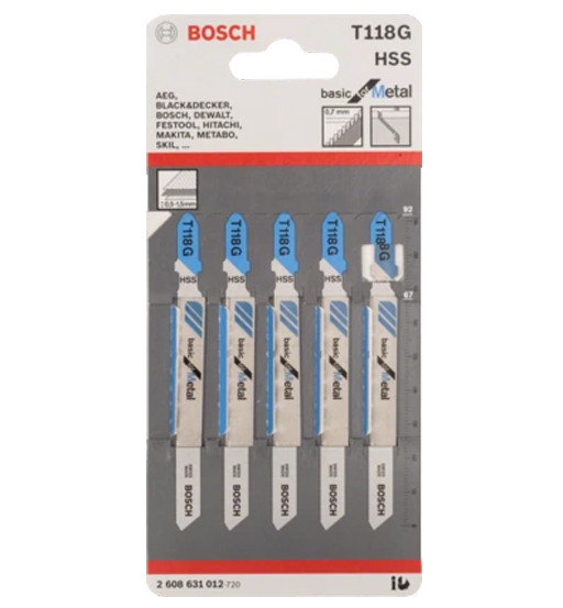 BOSCH T 118 G BASIC FOR METAL JIGSAW BLADE