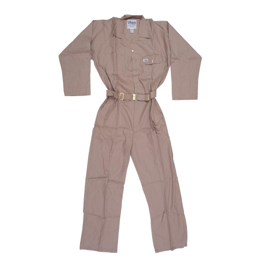 UKEN COVERALL 100% COTTON BEIGE LARGE 