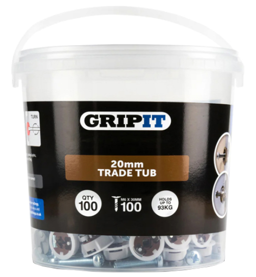 GRIPIT GYPSUM FITTING 20MM BROWN(100/PK)