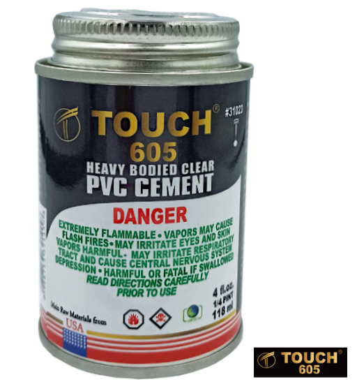 TOUCH 605 HEAVY BODIED CLEAR PVC CEMENT-125ML