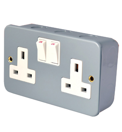 SWITCH SOCKET 13AMP DOUBLE METAL CLAD