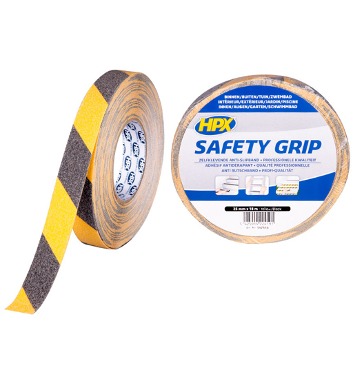 ANTI SLIP TAPE BLACK/YELLOW 25MM X 18M 