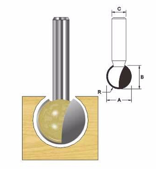 ARDEN BALL GROOVE ROUTER BIT D32   