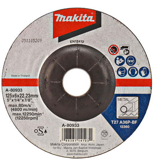 MAKITA GRINDING WHEEL 125X6X22MM A36P