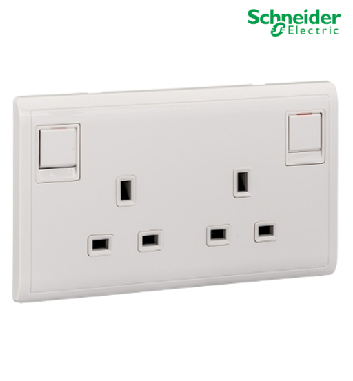 SWITCH SOCKET 13AMP DOUBLE SCHNEIDER