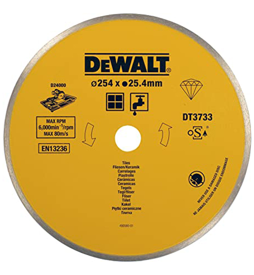 DEWALT DT3733-XJ CERAMIC TILE CUTTING BLADE D250XB25.4XH8