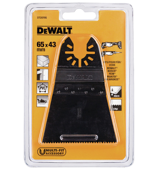 DEWALT OSCILLATING WIDE FASTCUT WOOD BLADE 66MM X 43MM