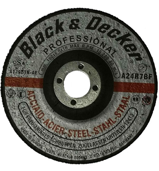BLACK&DECKER METAL GRINDING WHEEL 115 x 6 x 22.23MM TYPE 27