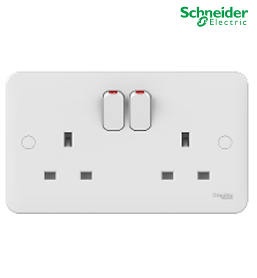 SWITCH SOCKET 13AMP 2G LSE WHI SCHNEIDER