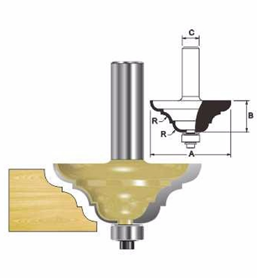 ARDEN ROUTER BIT THUMB MOULDW/BEARING 12X6.35X22.2MM