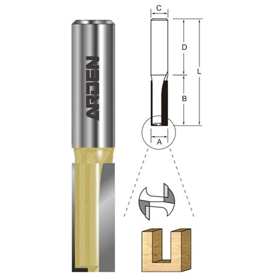 ARDEN STRIGHT CUTTER TC TWO FLUTES 50X12