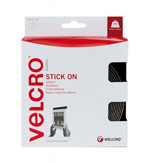 VELCRO TAPE 20MM X 5MTR BLACK           