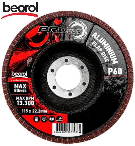 BEOROL FLAP DISC 115 ALUMINIUM 60 GRIT  