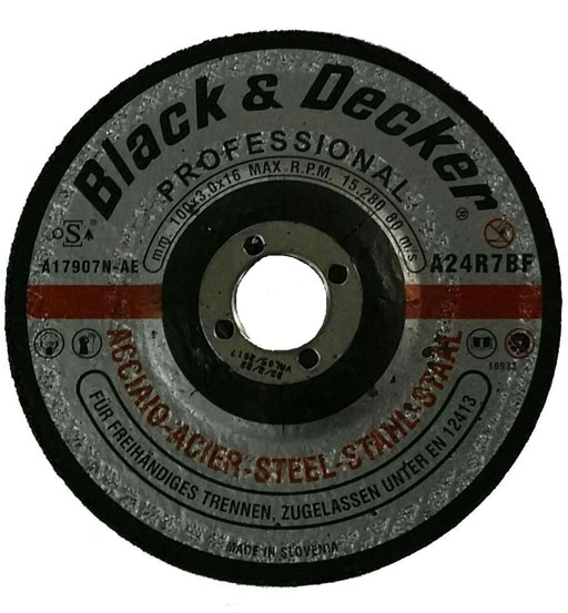 BLACK&DECKER METAL CUTTING WHEEL 125 x 3 x 22.23MM TYPE 42