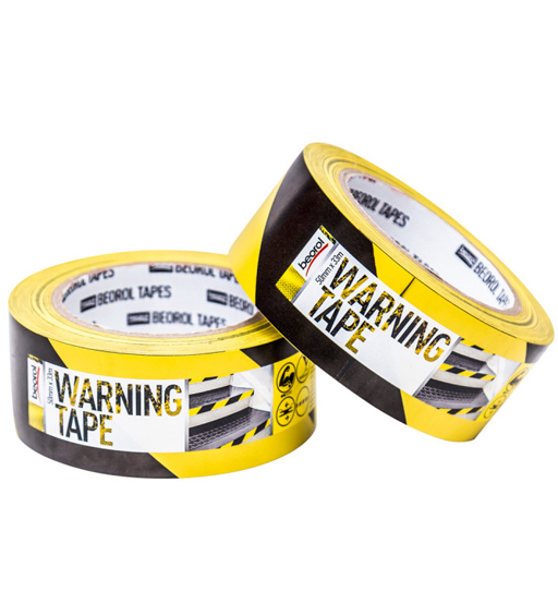 BEOROL WARNING TAPE YELLOW/BLACK 50MM X 