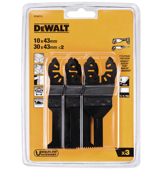 DEWALT OSCILLATING MULTI TOOL 3PC BLADE SET