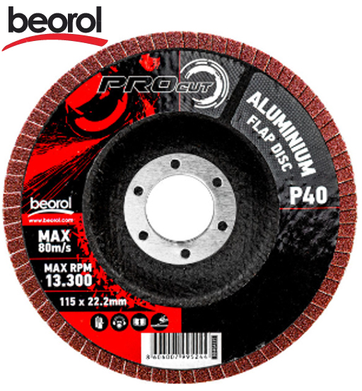 BEOROL FLAP DISC 115 ALUMINIUM 40 GRIT