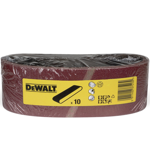 DEWALT SANDING BELT 75MM X 533MM 80 GRIT 10 PACK