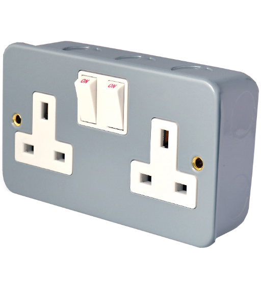 SWITCH SOCKET 13AMP DOUBLE METAL CLAD