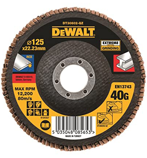 DEWALT EX FLAP DISC 115 X 22.2MM X 60G TYPE 27