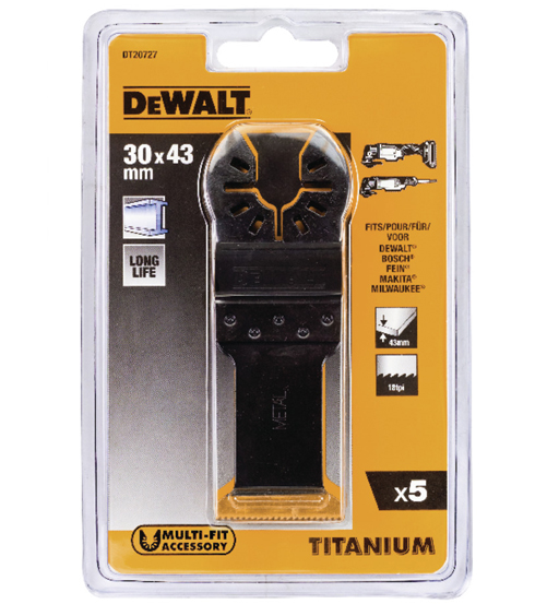 DEWALT OSCILLATING TITANIUM METAL BLADE 31MM X 43MM