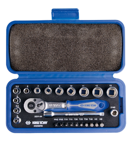 KING TONY SOCKET WRENCH SET 1/4