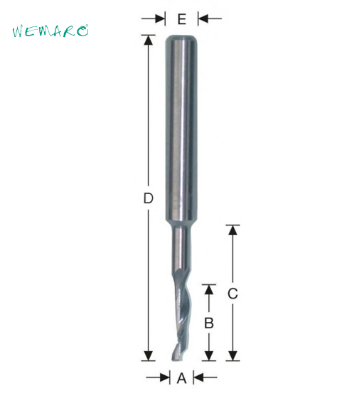 WEMARO END MILL CUTTER SINGLE FLUTE 5MMX90MM