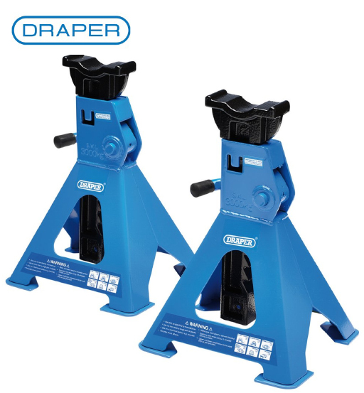 RATCHETING AXLE STANDS 3 TONE (PAIR) DRAPER