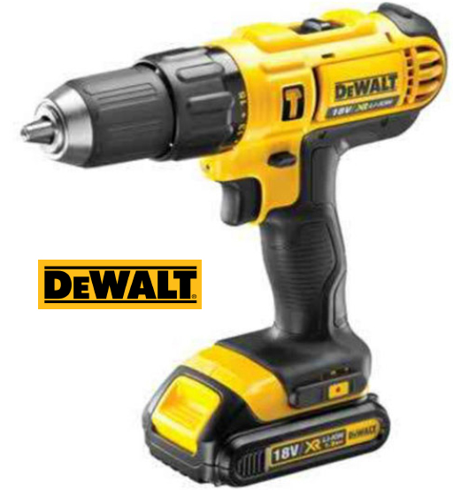 DEWALT 18V XR LI-ION 13MM COMPACT HAMMER DRILL DRIVER WITH D71563 DRILL BIT/SCREW BIT SET